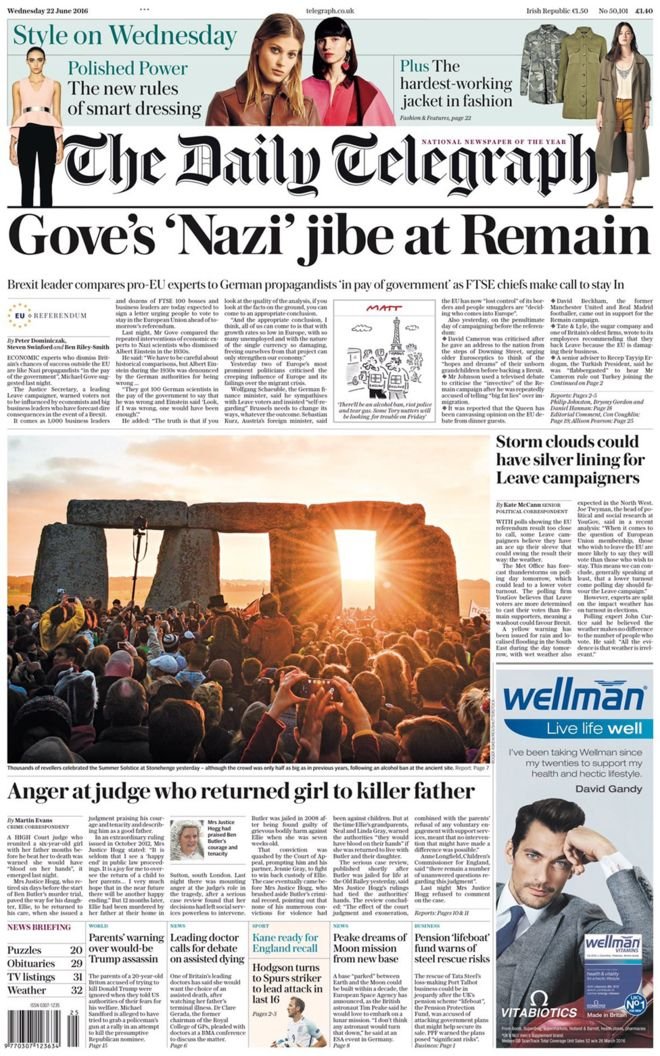 Οι βρετανικές εφημερίδες παίρνουν θέση υπέρ και κατά του Brexit -Πώς προσπαθούν να πείσουν τους αναποφάσιστους [εικόνες] | iefimerida.gr 4