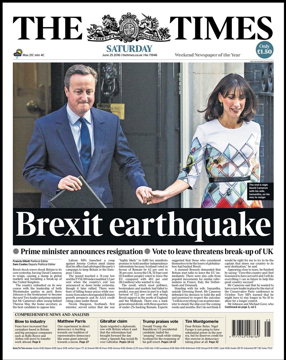 Τα πρωτοσέλιδα του Brexit: Καλή τύχη Βρετανία [εικόνες] | iefimerida.gr 4