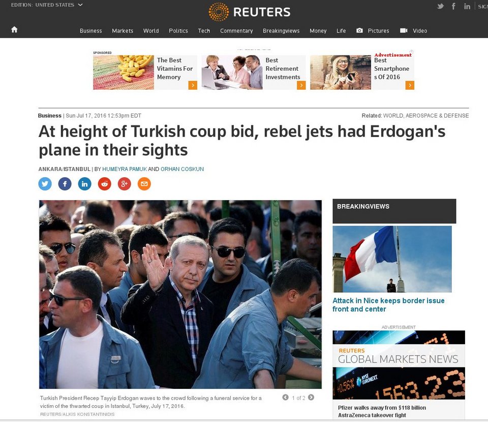 Δύο F-16 των πραξικοπηματιών προσπάθησαν να καταρρίψουν τον Ερντογάν στον αέρα | iefimerida.gr 0