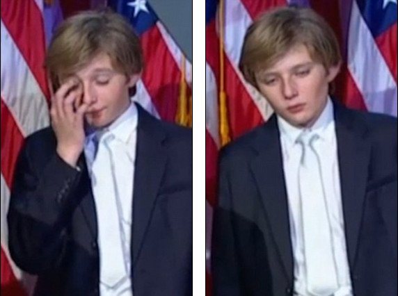 Ο γιος του Ντόναλντ Τραμπ κοιμόταν... όρθιος -Στην ομιλία του πατέρα του [εικόνες & βίντεο] | iefimerida.gr 1