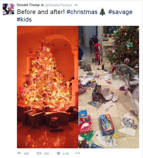 Χάος άφησαν πίσω τους τα εγγόνια του Τραμπ -Δείτε τι απέμεινε από τα δώρα που τους πήραν οι γονείς [εικόνες]  | iefimerida.gr 0