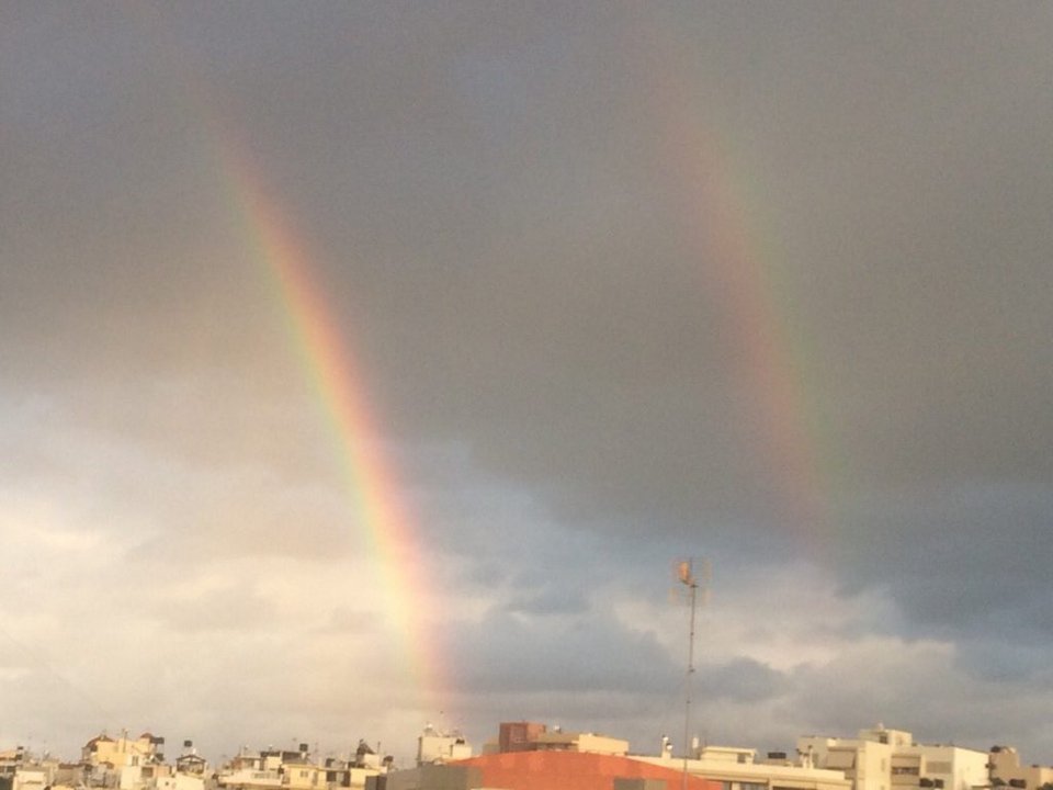 Σπάνιο θέαμα: Διπλό ουράνιο τόξο στον ουρανό του Ηρακλείου [εικόνες] | iefimerida.gr 1