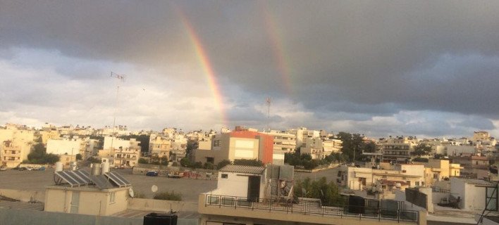 Σπάνιο θέαμα: Διπλό ουράνιο τόξο στον ουρανό του Ηρακλείου [εικόνες] | iefimerida.gr 0
