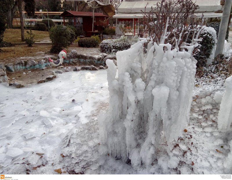 Απίστευτες εικόνες από πάρκο στη Θεσσαλονίκη -Πάγωσαν τα πάντα [εικόνες] | iefimerida.gr 3