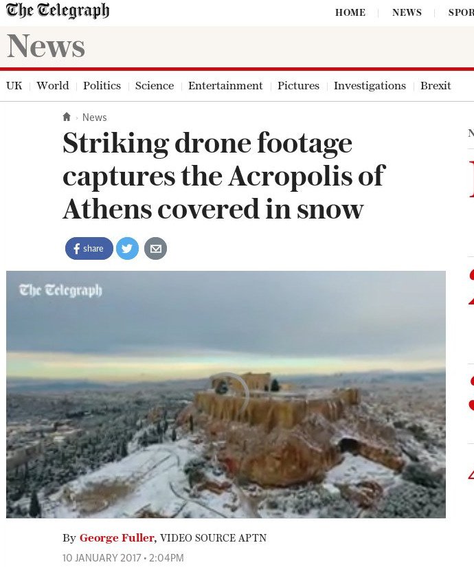 Παραληρούν τα ΜΜΕ παγκοσμίως με τη χιονισμένη Ακρόπολη: «Μοιάζει με χειμωνιάτικη Χώρα των Θαυμάτων!» [εικόνες & βίντεο] | iefimerida.gr 0