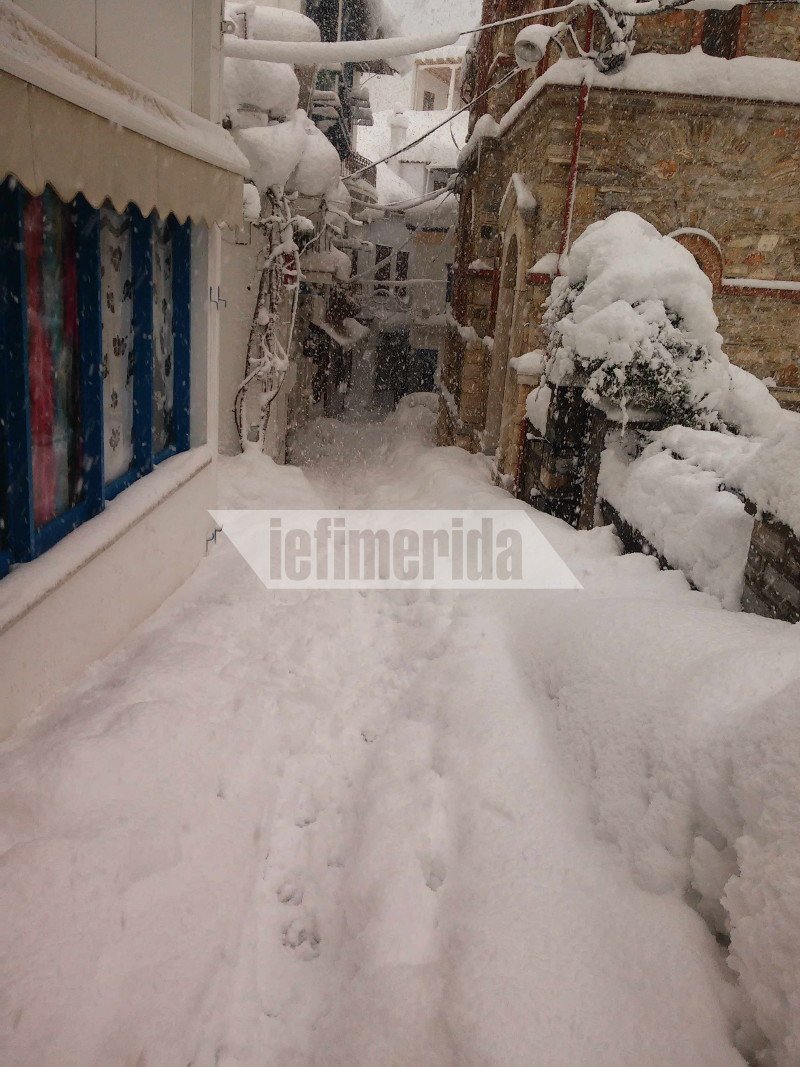 Σιβηρικό τοπίο η Σκόπελος -Πρωτοφανείς εικόνες, το νησί «θάφτηκε» κάτω από μέτρα χιονιού [εικόνες] | iefimerida.gr 3