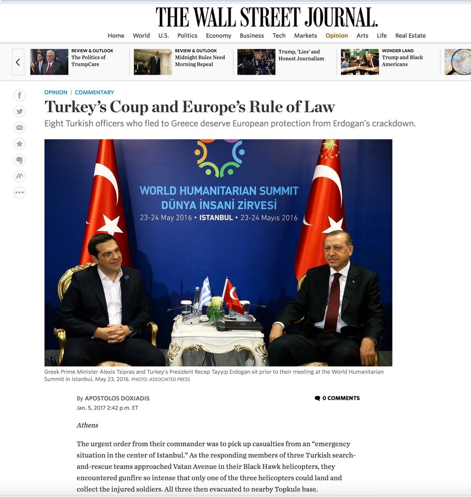 Δοξιάδης στη WSJ: Γιατί η Ελλάδα δεν πρέπει να εκδώσει τους 8 Τούρκους στρατιωτικούς | iefimerida.gr 0