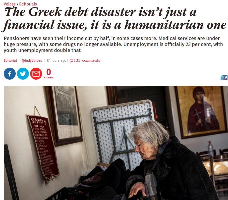 Independent για Ελλάδα: Σε κάποιο στάδιο πρέπει να γίνει ελάφρυνση χρέους, πολλοί πιστεύουν και υποτίμηση νομίσματος | iefimerida.gr 0
