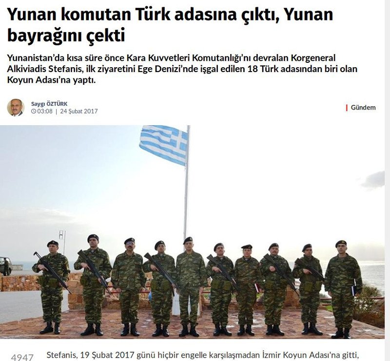 Νέα πρόκληση από τουρκικά ΜΜΕ: Κατηγορούν τον αρχηγό ΓΕΣ ότι σήκωσε την ελληνική σημαία στις Οινούσσες | iefimerida.gr 0