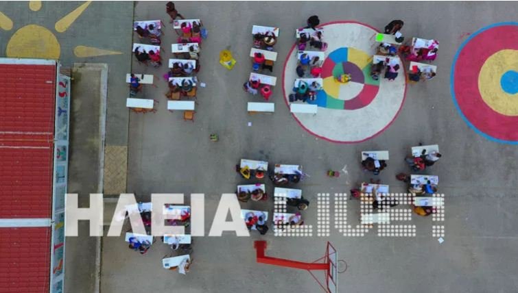 Νέα Μανωλάδα 2017: Μαθητές Δημοτικού κάνουν μάθημα στο προαύλιο [εικόνες] | iefimerida.gr 2