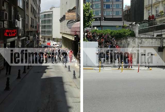 Euroleague Final 4: Οπαδοί του Ολυμπιακού ύψωσαν λάβαρα έξω από την Αγιά -Σοφιά [εικόνες] | iefimerida.gr 2