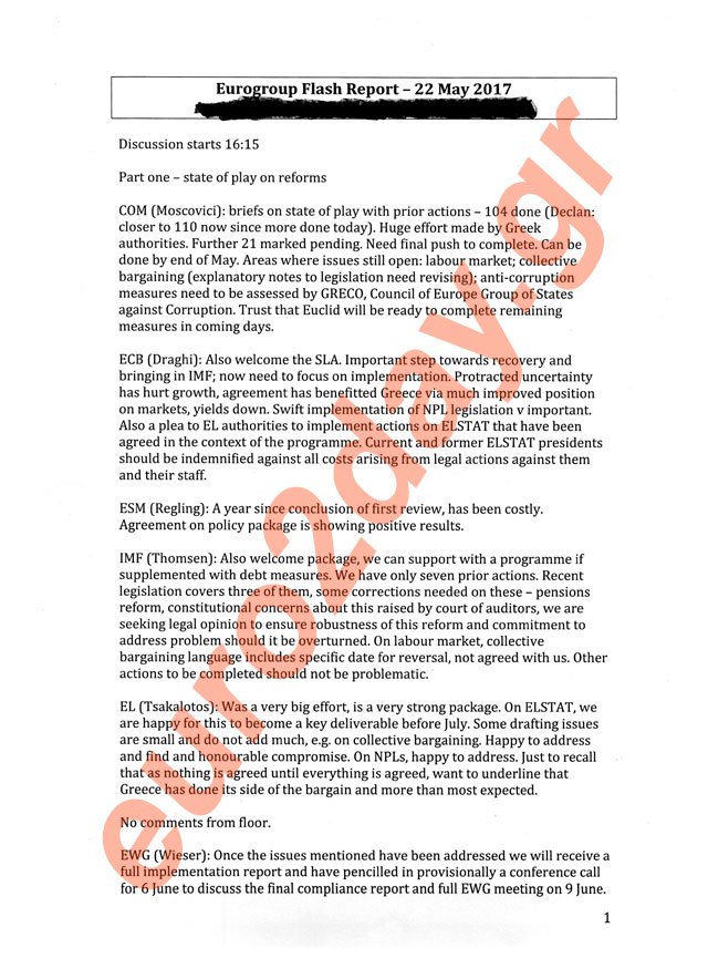 Διέρρευσαν τα πρακτικά του Eurogroup -Ολο το παρασκήνιο | iefimerida.gr 0