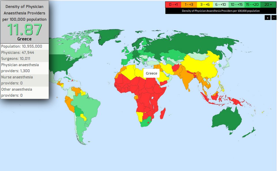 Τεράστια η έλλειψη αναισθησιολόγων παγκοσμίως -Πόσοι υπάρχουν στην Ελλάδα [χάρτες] | iefimerida.gr 1
