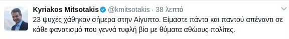Ο πολιτικός κόσμος καταδικάζει την τυφλή επίθεση στην Αίγυπτο | iefimerida.gr 0