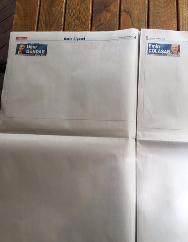 Τουρκία: Η εφημερίδα Sözcü κυκλοφόρησε με λευκές σελίδες [εικόνες]  | iefimerida.gr 1