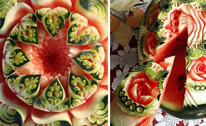Απίστευτος σεφ «κεντάει» λαχανικά και φρούτα -Τέχνη με καρπούζι και μπρόκολο [εικόνες]  | iefimerida.gr 4