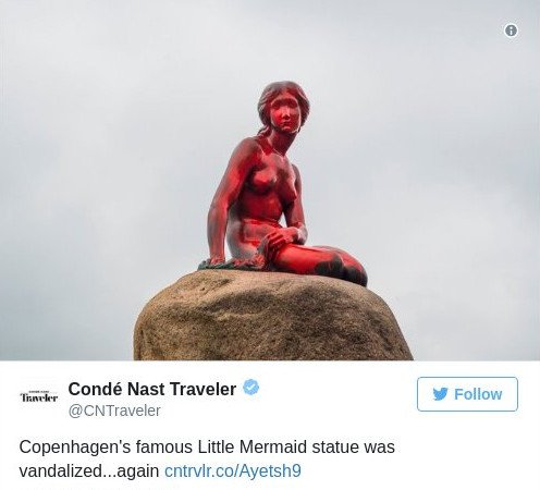 Εριξαν και πάλι μπογιές στην εμβληματική γοργόνα της Κοπεγχάγης [εικόνες]   | iefimerida.gr 1