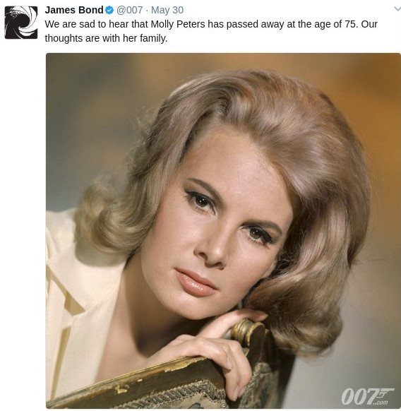 Πέθανε το πρώτο κορίτσι του Τζέιμς Μποντ -Σεξοβόμβα της εποχής [εικόνες]  | iefimerida.gr 0