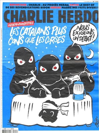 Προκλητικό εξώφυλλο του Charlie Hebdo για την κρίση στην Ισπανία: Οι Καταλανοί είναι πιο ηλίθιοι από τους Κορσικανούς [εικόνα] | iefimerida.gr 0