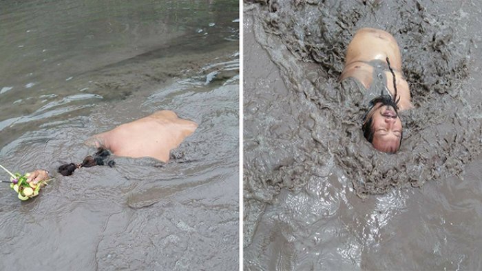 Ινδουιστής βουτά σε χείμαρρο κρύας λάβας από το ηφαίστειο στο Μπαλί [εικόνες]  | iefimerida.gr 3