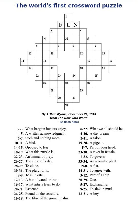 Σαν σήμερα, 1913: Το «περίεργο» πρώτο σταυρόλεξο που τυπώθηκε σε εφημερίδα -Πώς έγινε μανία [εικόνες] | iefimerida.gr 1