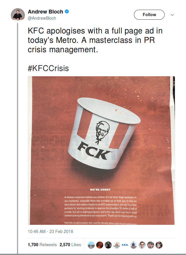 Επικό: «FCK» [fuck] η αφίσα του KFC επειδή ξέμεινε από κοτόπουλα [εικόνες] | iefimerida.gr 2