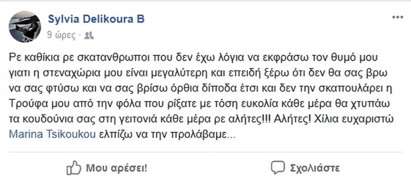 Εριξαν φόλα στον σκύλο της Σύλβιας Δελικούρα: «Ρε καθίκια, αλήτες...» [εικόνα] | iefimerida.gr 1