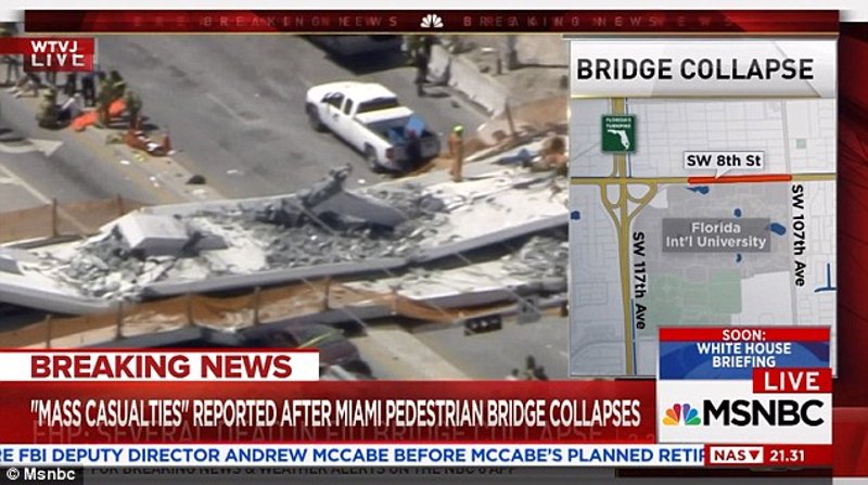 Τραγωδία στο Μαϊάμι: Κατέρρευσε πεζογέφυρα πανεπιστημίου -Τουλάχιστον 4 νεκροί [εικόνες & βίντεο] | iefimerida.gr 1