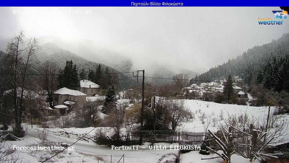 Ποια άνοιξη, ποια σκόνη; -Χιόνια σε Μέτσοβο, Πετρούλι και Νυμφαίο [εικόνες & βίντεο] | iefimerida.gr 1