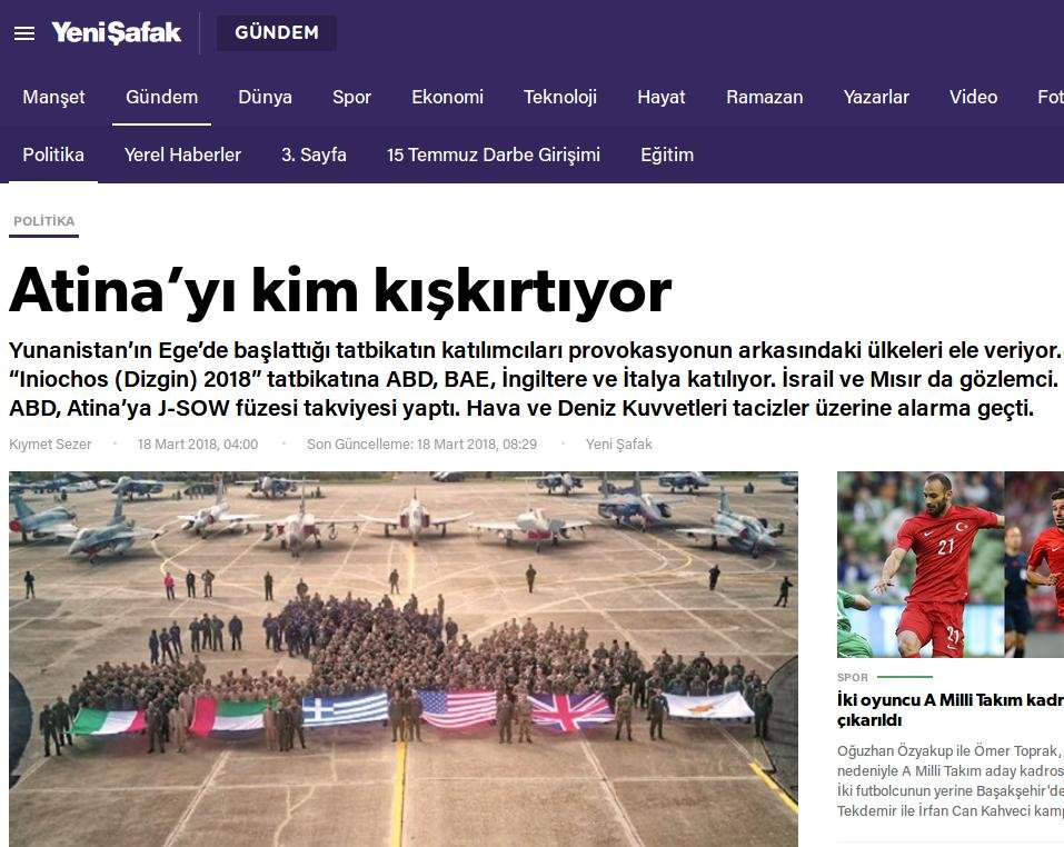 Yeni Safak: Αυτές οι χώρες βρίσκονται πίσω από την επιθετικότητα της Ελλάδας | iefimerida.gr 0