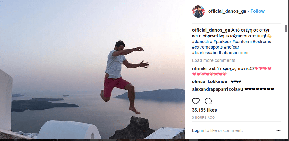 Ο Ντάνος κάνει παρκούρ στη Σαντορίνη -Πηδά από στέγη σε στέγη [εικόνα] | iefimerida.gr 1