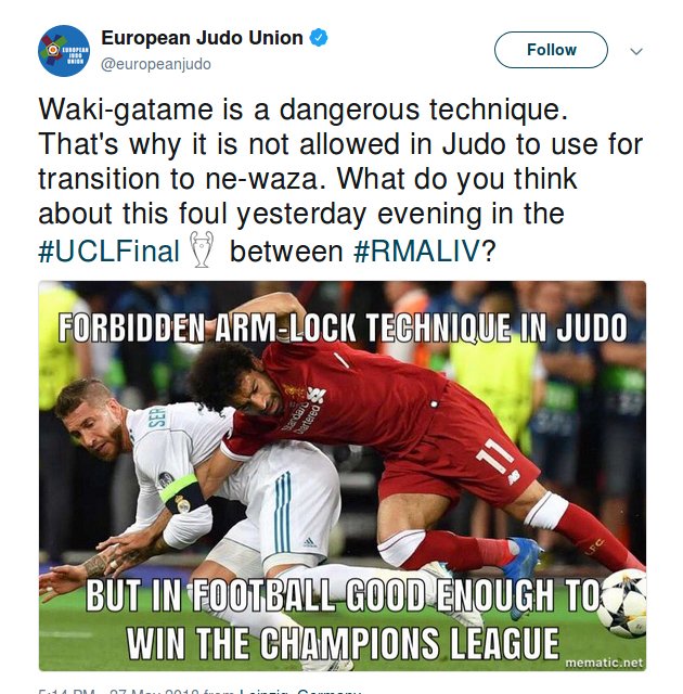 Κι όμως συνέβη: H ευρωπαϊκή ομοσπονδία τζούντο πήρε θέση για την λαβή του Ράμος στον Σαλάχ [εικόνα] | iefimerida.gr 0