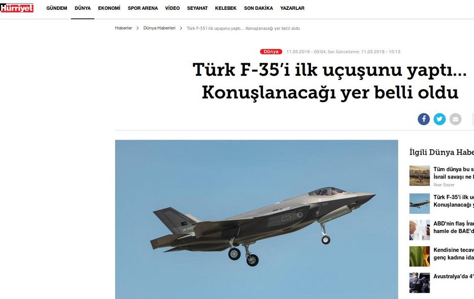 Το πρώτο τουρκικό F-35 έκανε την παρθενική του πτήση | iefimerida.gr 0