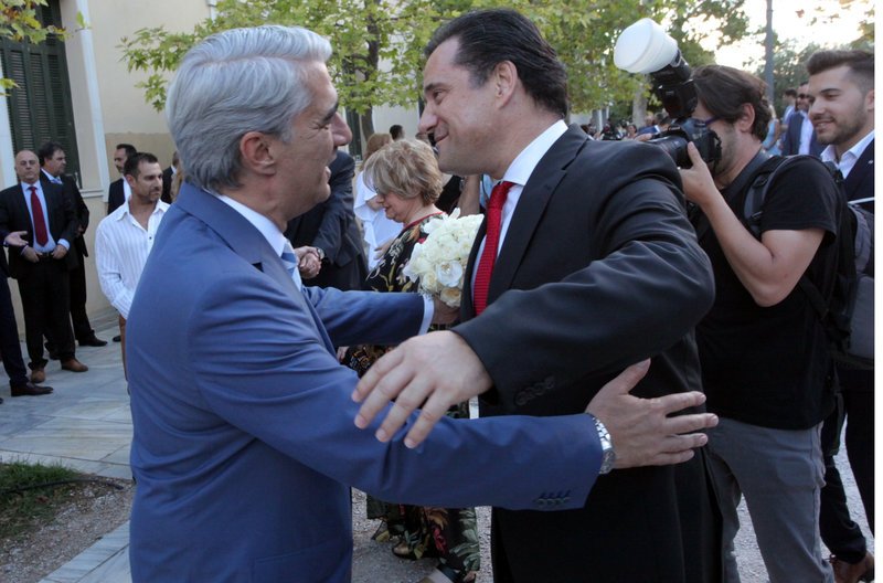 Ο Σίμος Κεδίκογλου με τον αντιπρόεδρο της ΝΔ Αδωνι Γεωργιάδη -Φωτογραφίες: Χρήστος Μπόνης/Eurokinissi