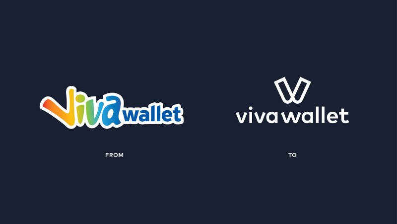 Από το πληθωρικό, χρωματιστό logo του Viva Wallet στο logo της νέας εποχής