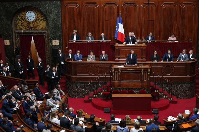 Ομιλία Εμμανουελ Μακρόν/ Φωτογραφία AP images
