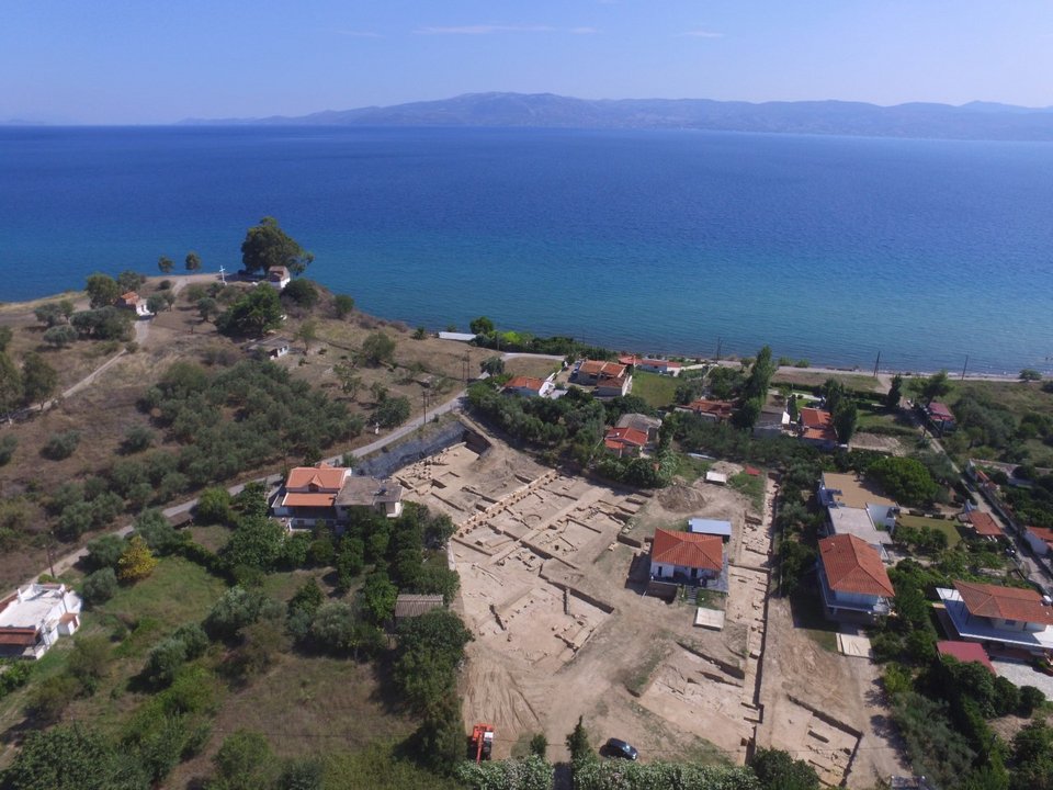 Αεροφωτογραφία προς Νότο στο τέλος των ανασκαφικών έργων 2018