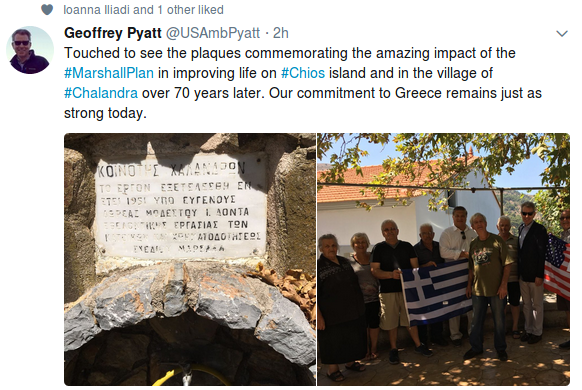 Από τη Χίο ποστάρει ο Αμερικανός πρέσβης Τζέφρι Πάιατ [εικόνες] | iefimerida.gr 2