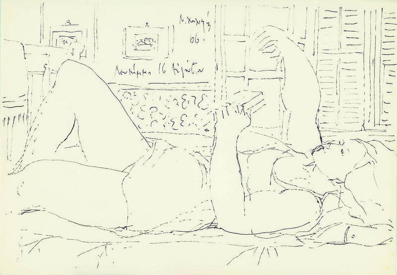 Σπάνια σχέδια του Νίκου Χουλιαρά πάνω σε καμένα χαρτιά -Με κείμενα στο πλάι, σαν ημερολόγιο [εικόνες]  | iefimerida.gr 6