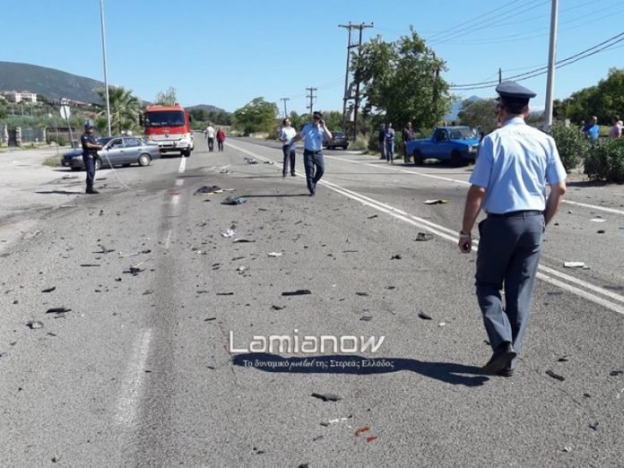 Φωτογραφία από το σημελίο της σύγκρουσης lamianow.gr