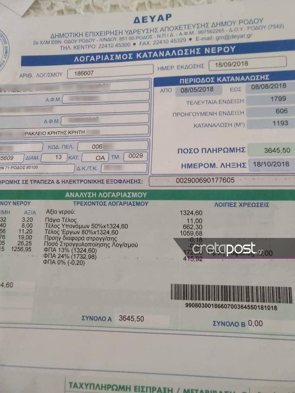 Δεν θα πιστεύετε πόσο ήρθε ο λογαριασμός του νερού σε μια φοιτήτρια -Για σπίτι 40 τ.μ [εικόνες] | iefimerida.gr 0