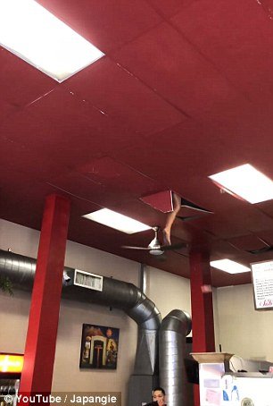 Η σοκαριστική στιγμή που γυναίκα πέφτει από το ταβάνι σε εστιατόριο στην Καλιφόρνια [εικόνες & βίντεο] | iefimerida.gr 1