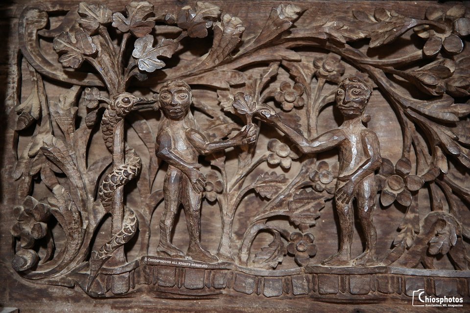 Αριστο δείγμα της Χιώτικης Ξυλογλυπτικής με ημερομηνία κατασκευής 14 Απριλίου 1833