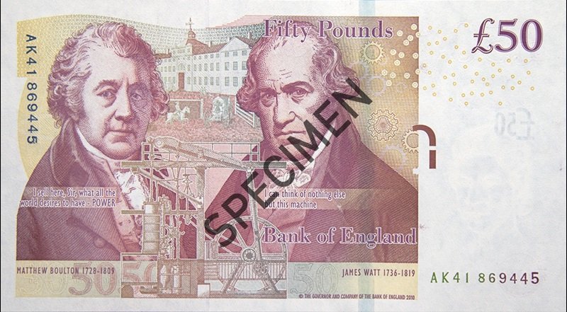 H πίσω όψη του χαρτονομίσματος/Φωτογραφία: Bank of England