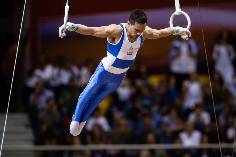 Ο Λ. Πετρούνιας αρχίζει τα μαγικά του στους κρίκους -Φωτογραφία: Angelos Zymaras / AZSPORTSIMAGES / SOOC