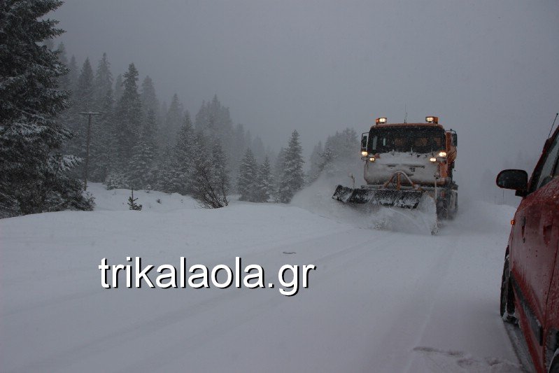 Χιόνισε στα ορεινά των Τρικάλων.