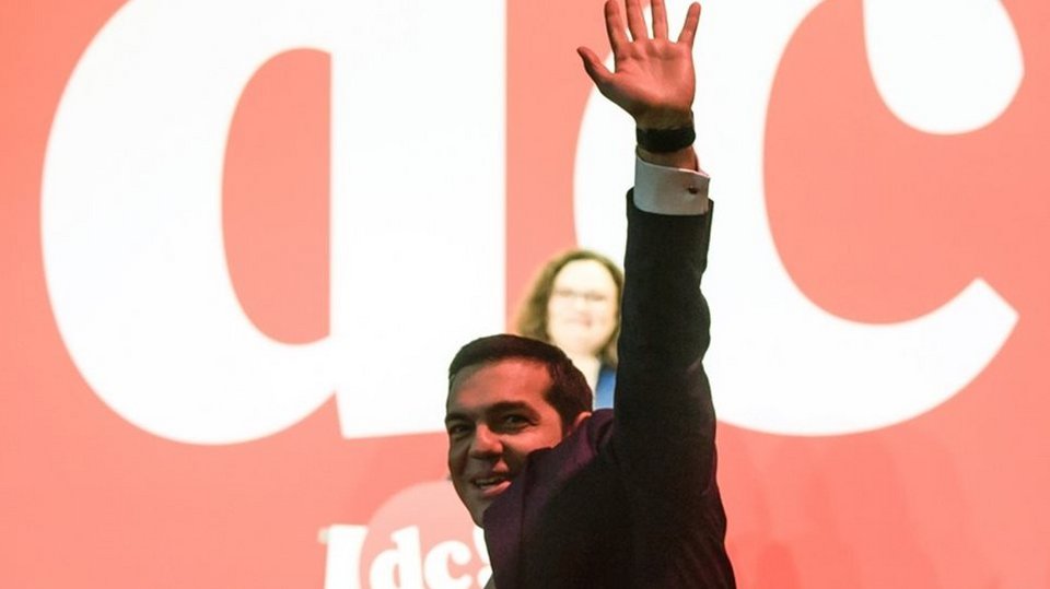 O Αλέξης Τσίπρας στο συνέδριο του SPD (φωτογραφία: ΑΠΕ)