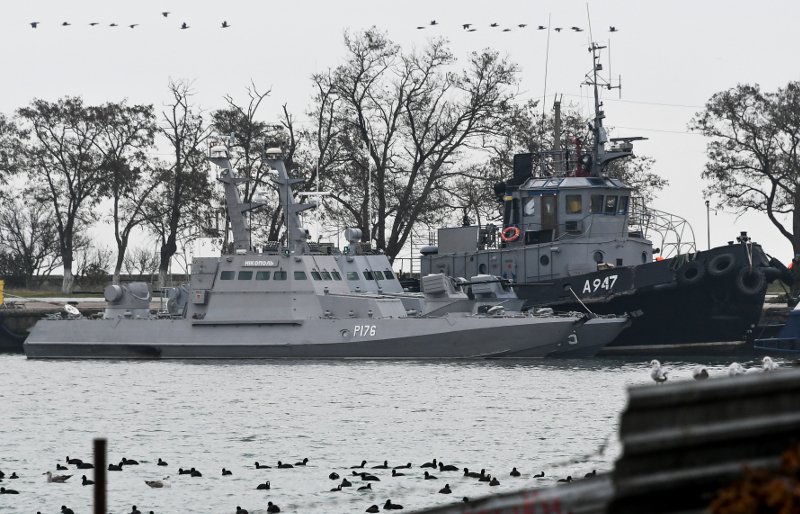 Τα πλοία του Ουκρανικού πολεμικού δεμένα στο λιμάνι του Κερτς