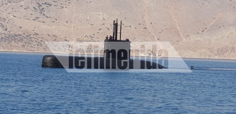 Το υποβρύχιου του Πολεμικού ναυτικού που βρέθηκε την Κυριακή στο λιμάνι της Σύμης