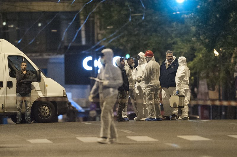 Στιγμιότυπο μετά την επίθεση στα γραφεία της Eurobank / Φωτογραφία: EUROKINISSI